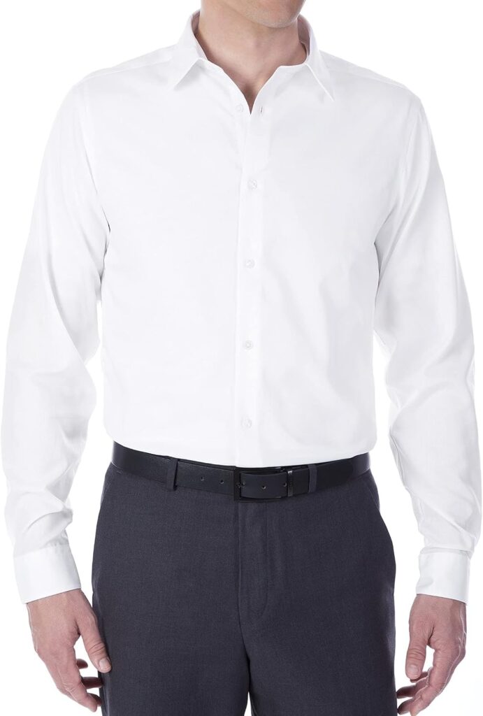 Men's Slim Fit Non-Iron Herringbone Dress Shirt