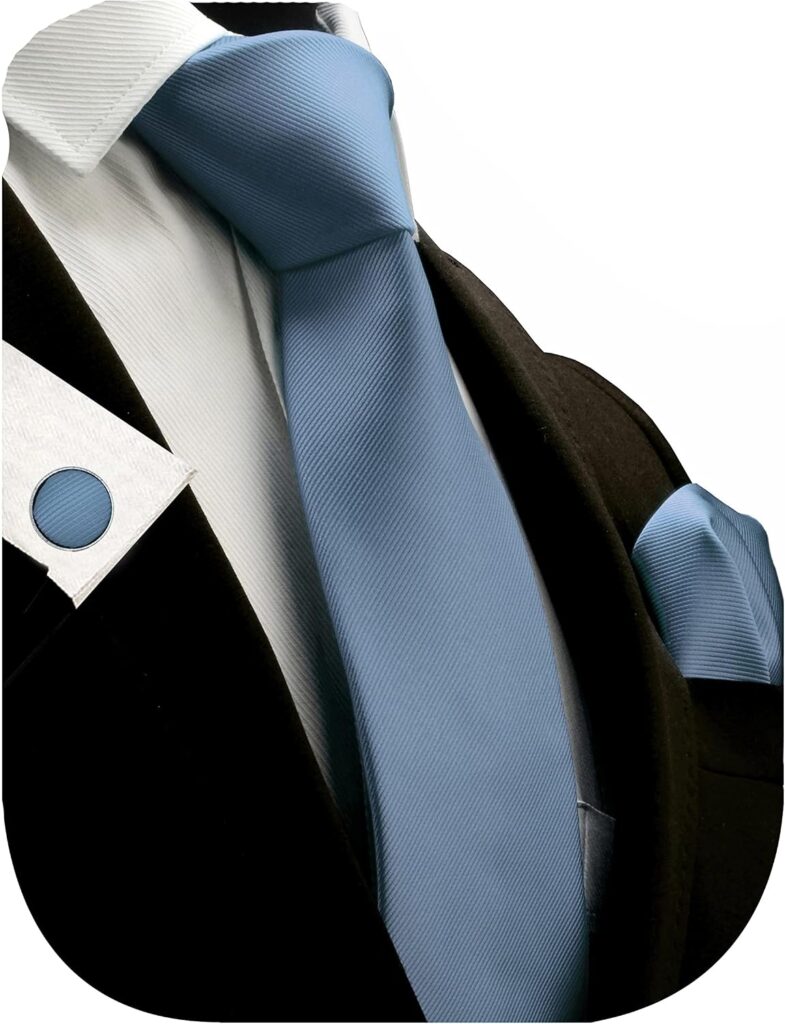 3.15"（8cm） Solid Color Necktie and Pocket Square Cufflinks Sets