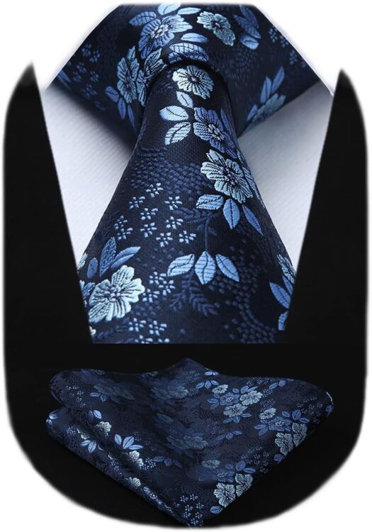 Men Floral Ties Woven Classic 3.4" Necktie Set Formal Tie