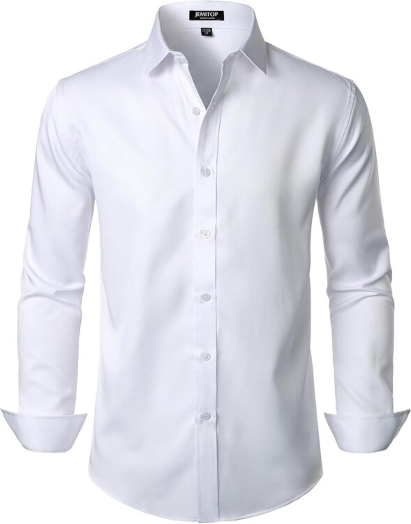 Mens Stretch Wrinkle Free Dress Shirts
