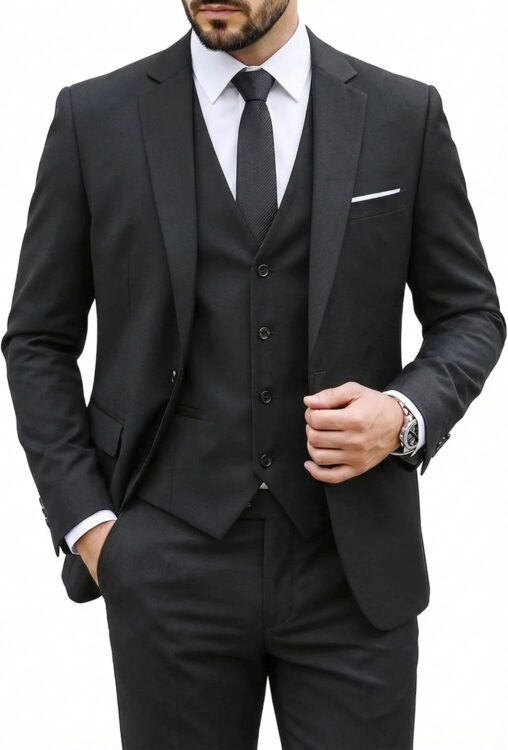 Men's 3 Piece Suit Set with Tie