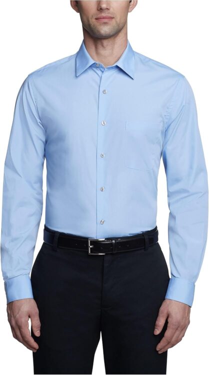 Men's Dress Shirt Fitted Poplin Solid