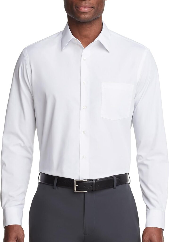Mens Dress Shirt Regular Fit Poplin Solid